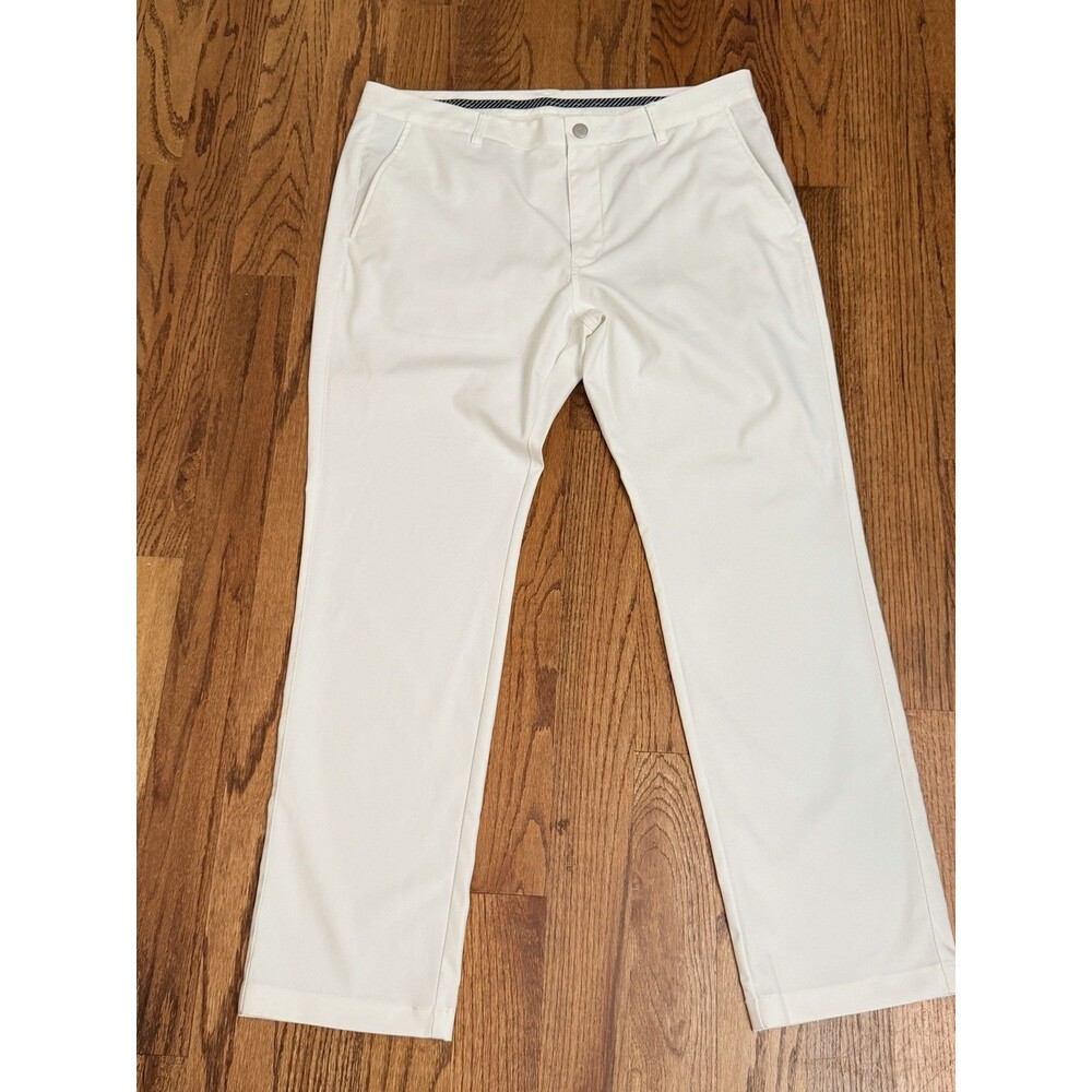Bonobos Golf Straight Fit Flat Front Performance Pants White 38 / 32 Slim